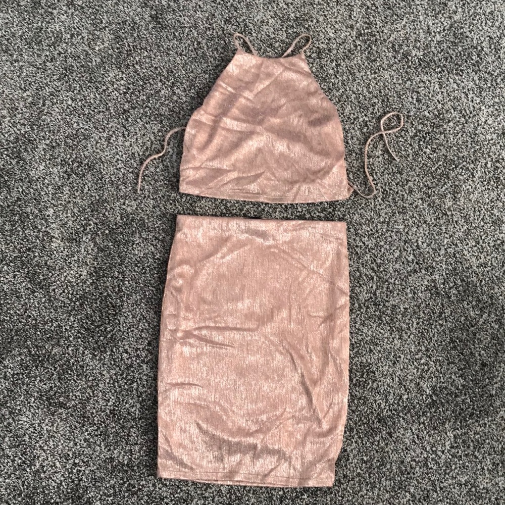 Rose gold 2 piece dress
